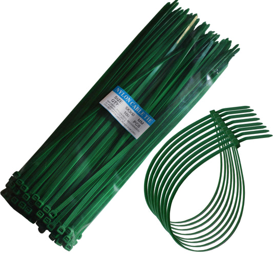 12" Heavy Duty Self Locking Nylon Cable Zip Ties,100 Pcs (Green)